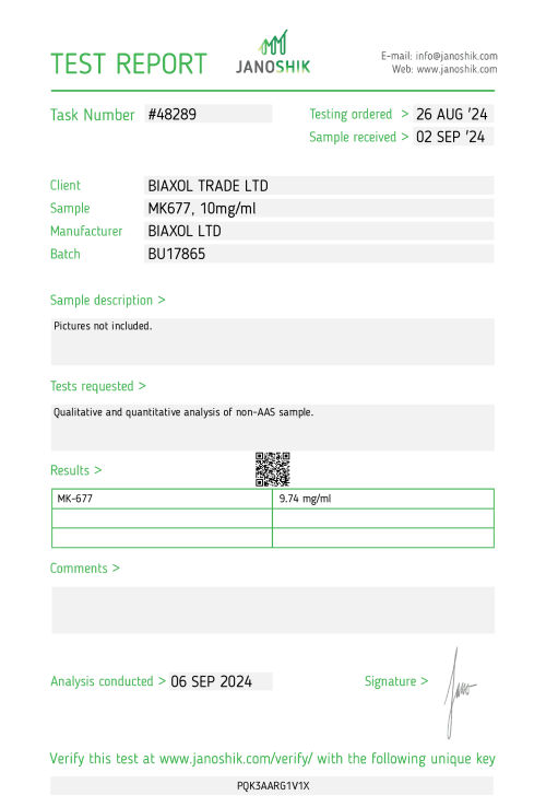 Ibutamoren MK677, 10mg/ml